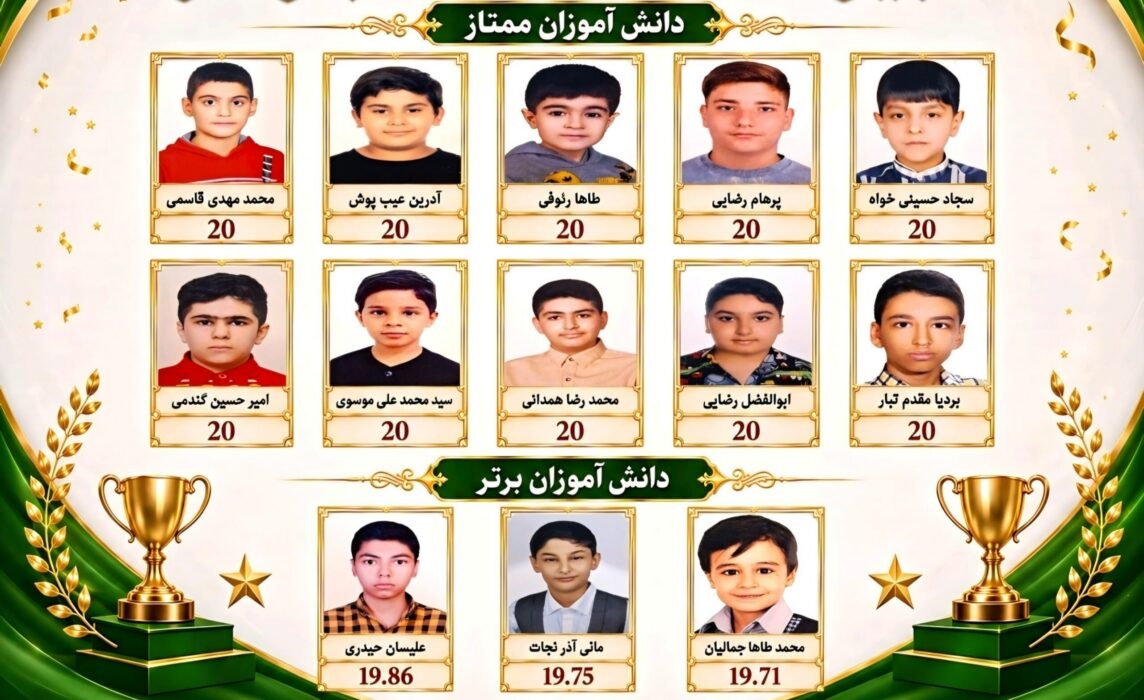 دانش آموزان برتر پایه هفتم
