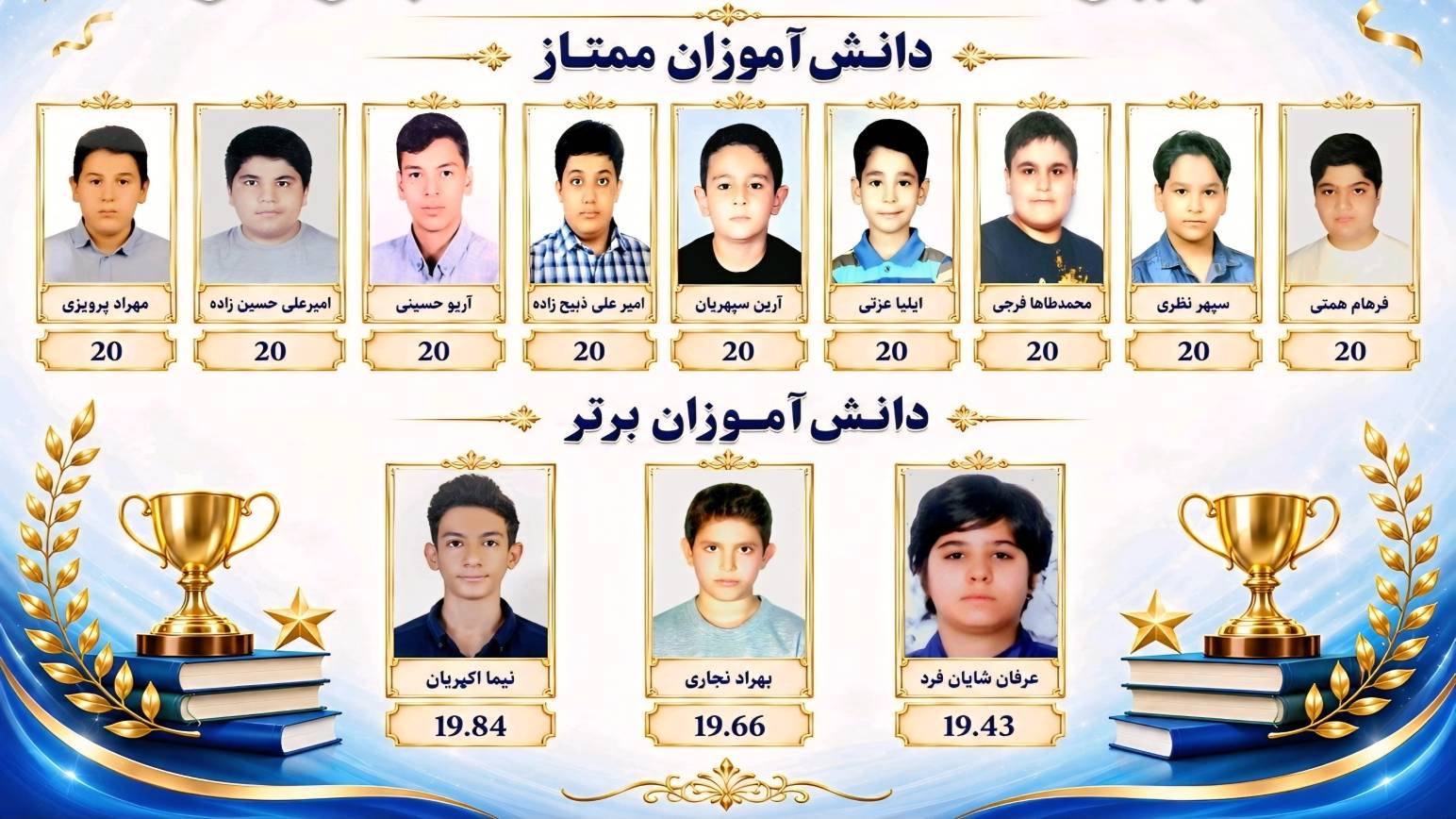 دانش آموزان برتر پایه نهم